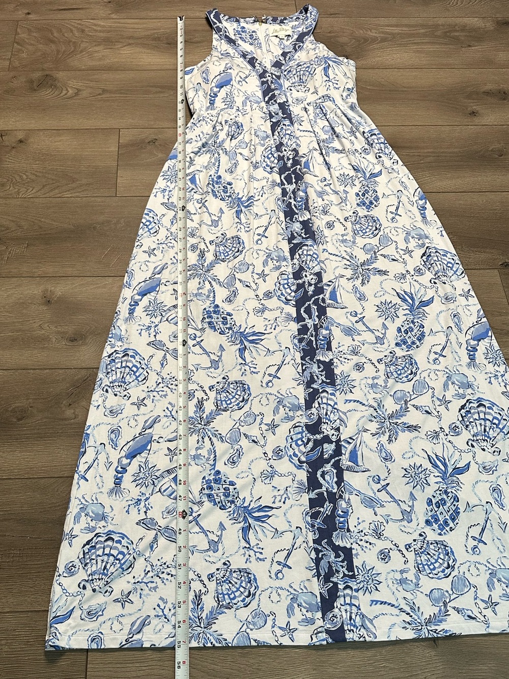 Lilly Pulitzer Carmilla Sleeveless Jersey Maxi Dress Resort White Blue Size 10 - Picture 13 of 14